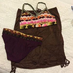 Athleta bikini and cover skirt